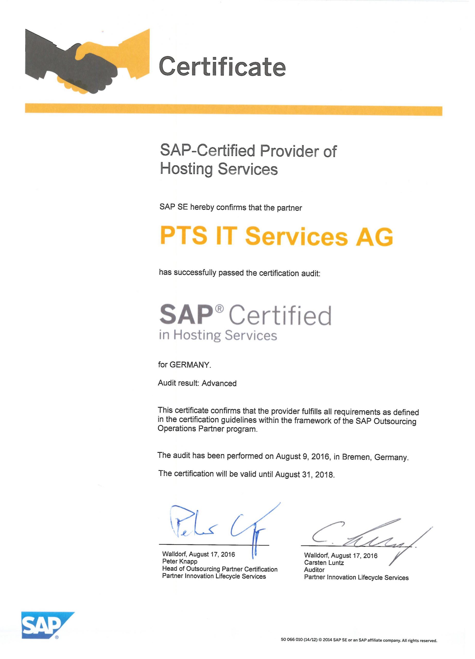 PTSGroup_SAP-Hosting-Zertifizierung