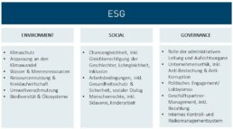 ESG Kriterien für eine Nachhaltigkeitsberichterstattung