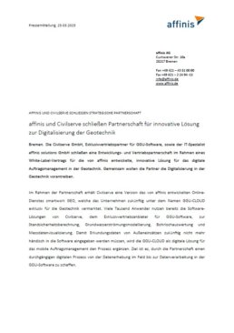Pressemitteilung affinis und Civilserve schließen Partnerschaft zur GGU-Cloud
